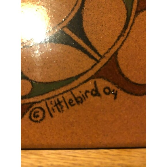 Native American Ceramic Tile Trivet With Wooden Frame By Littlebird - Picture 5 of 7